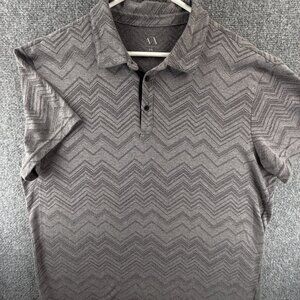 Armani Exchange 2XL Polo Shirt Gray Geometric Soft Short Sleeve Collared Men
